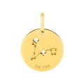 Medalha do Horóscopo português Peixes em ouro amarelo 18K