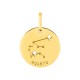 Medalha do Horóscopo português Aquário em ouro amarelo 18K