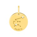Colgante Horóscopo portugués Acuario de oro amarillo 18K