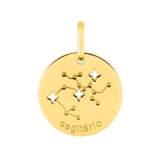 Medalha do Horóscopo português Sagitário em ouro amarelo 18K