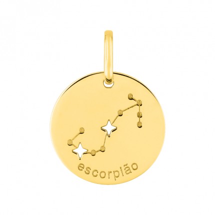 Colgante Horóscopo portugués Escorpio de oro amarillo 18K