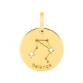 Colgante Horóscopo portugués Libra de oro amarillo 18K