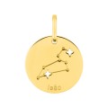 Medalha do Horóscopo português Leão em ouro amarelo 18K