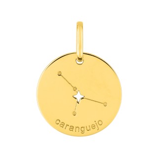 Medalha do Horóscopo português Caranguejo em ouro amarelo 18K