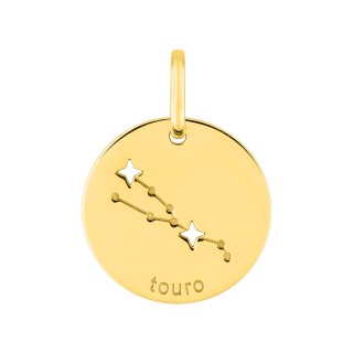 Medalha do Horóscopo português Touro em ouro amarelo 18K