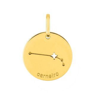 Colgante Horóscopo portugués Aries de oro amarillo 18K