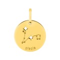 Colgante Horóscopo español Piscis de oro amarillo 18K