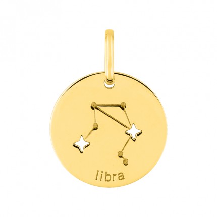 Medalha do Horóscopo espanhol Balança em ouro amarelo 18K