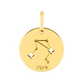Colgante Horóscopo español Libra de oro amarillo 18K
