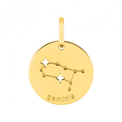 Colgante Horóscopo español Géminis de oro amarillo 18K