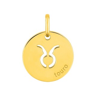 Medalha do Horóscopo português Touro dorado
