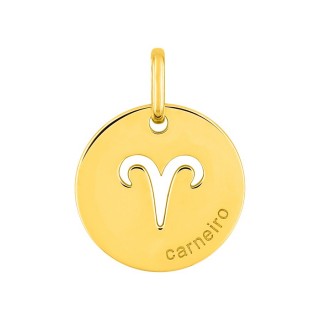 Colgante Horóscopo portugués Aries dorado