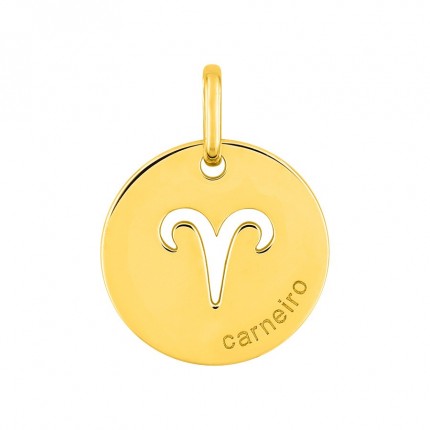 Colgante Horóscopo portugués Aries dorado