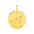 Colgante redondo Horóscopo portugués Capricornio dorado