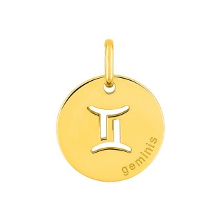Colgante Horóscopo español Géminis dorado