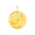 Medalha redonda do Horóscopo espanhol Escorpião dorado