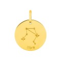 Colgante redondo Horóscopo español Libra dorado