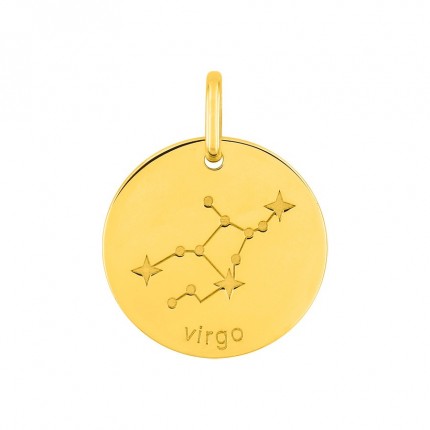 Medalha redonda do Horóscopo espanhol Virgem dorado
