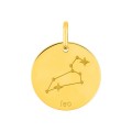 Colgante redondo Horóscopo español Leo dorado