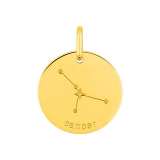 Colgante redondo Horóscopo español Cáncer dorado