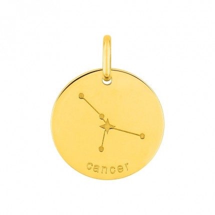 Colgante redondo Horóscopo español Cáncer dorado