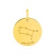 Medalha redonda do Horóscopo espanhol Gémeos dorado