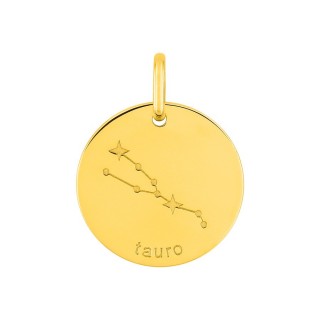 Colgante redondo Horóscopo español Tauro dorado