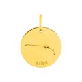 Colgante redondo Horóscopo español Aries dorado