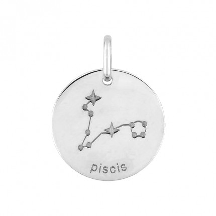 Colgante Horóscopo español Piscis de plata