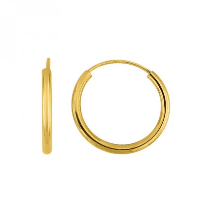 Argolas em ouro amarelo de 9K de 15 mm