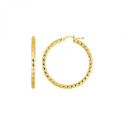 Pendientes de aro de oro amarillo 9K tubo de 2.5x30 mm