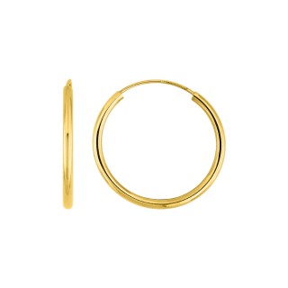 Brincos de argola de 20 mm em ouro amarelo de 9K
