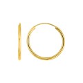 Pendientes de aro de 20 mm en oro amarillo 9K