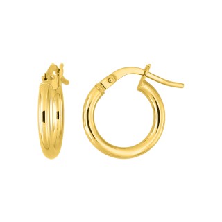 Brincos de argola de 10 mm em ouro amarelo de 18K