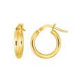 Brincos de argola de 10 mm em ouro amarelo de 18K