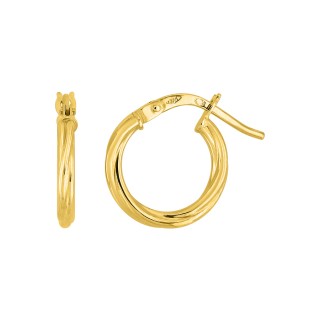Brincos de argola de 10 mm em ouro amarelo de 9K