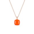 Colar com pendente em ouro rosa 18k e cornalina