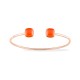 Pulsera de oro rosa 18k cornalina