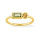 Anel em ouro amarelo 18k, peridoto e citrino