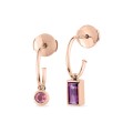 Pendientes de oro rosa 18k amatista y turmalina