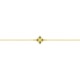 Pulseira flor em ouro amarelo 9k, esmeraldas e diamante de 0,01 ct