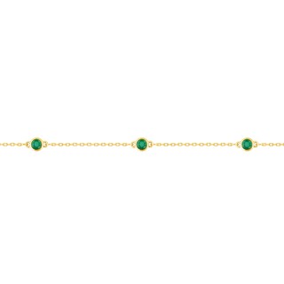 Pulseira em ouro amarelo 9k e esmeraldas