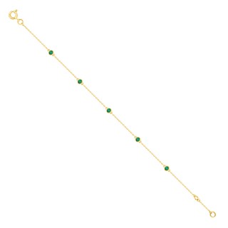 Pulseira em ouro amarelo 9k e esmeraldas