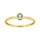 Anillo fino en oro amarillo 9k, topacio azul