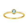 Anillo fino en oro amarillo 9k, topacio azul