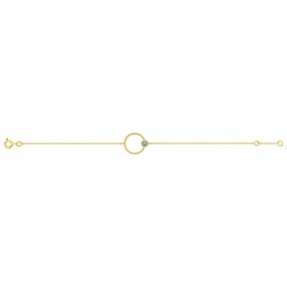 Pulseira circular em ouro amarelo 9k e topázio azul