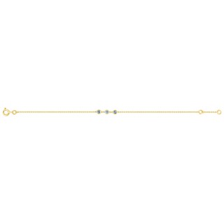 Pulsera de oro amarillo 9k y 3 topacios azules