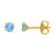Pendientes de oro amarillo 9k, topacio 4 mm