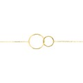 Pulseira de anel duplo em ouro amarelo 18k