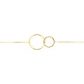 Pulseira de anel duplo em ouro amarelo 18k